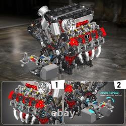 10130 V8 Engine Model Kit, Surper Car Engine That Works with Motor, Buildabe STE