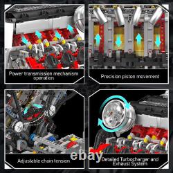 10130 V8 Engine Model Kit, Surper Car Engine That Works with Motor, Buildabe STE