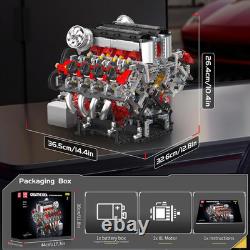 10130 V8 Engine Model Kit, Surper Car Engine That Works with Motor, Buildabe STE