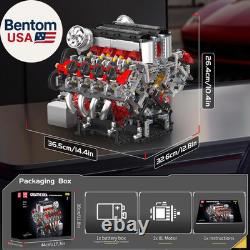 10130 V8 Engine Model Kit, Surper Car Engine That Works with Motor, Buildabe STE