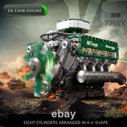 10182 V8 Engine Model Kit Build Your Own V8 Tank Engine Building Block with