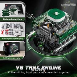 10182 V8 Engine Model Kit Build Your Own V8 Tank Engine Building Block with