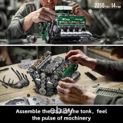 10182 V8 Engine Model Kit Build Your Own V8 Tank Engine Building Block with