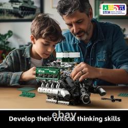 10182 V8 Engine Model Kit Build Your Own V8 Tank Engine Building Block with