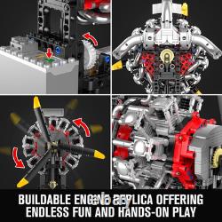 10211 Aircraft Engine Model That Works, 1147PCS Transmission Engine Battery/Moto
