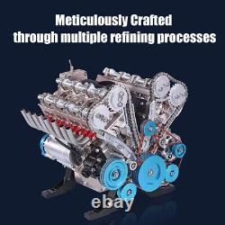 13 Full Metal V8 Engine Model Kit 500+ Pieces, Electric Motor, DIY Assembly