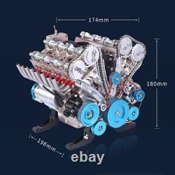 13 Full Metal V8 Engine Model Kit 500+ Pieces, Electric Motor, DIY Assembly