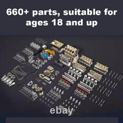 13 Full Metal V8 Engine Model Kit 500+ Pieces, Electric Motor, DIY Assembly