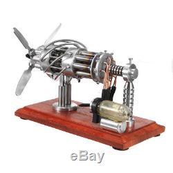 16 Cylinder Hot Air Stirling Engine Motor Model Education Aircraft Propeller Toy