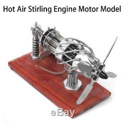 16 Cylinder Hot Air Stirling Engine Motor Model Steam Power Stainless Steel Toy