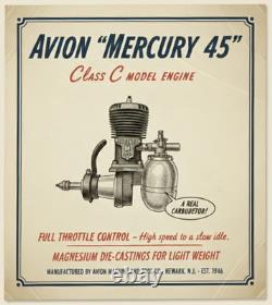 1946 MERCURY 45 Airplane Engine Model Airplane Vintage Model Engine