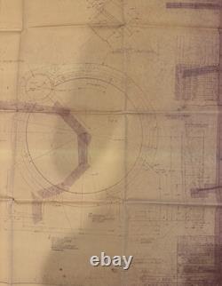 1954 Ford Motor Co Industrial Engine Blueprint Lot Model 120 Flywheel Housing