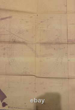 1954 Ford Motor Co Industrial Engine Blueprint Lot Model 120 Flywheel Housing