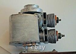 1955 Allyn Sea Fury Twin Gold Head Model Boat Engine Motor. 074 X 2 with stand