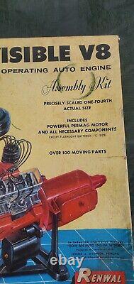 1960 Renwal VISIBLE V-8 ENGINE Motorized 1/4 SCALE MODEL KIT New Old Stock
