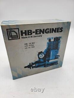 1978 HB 15 RC model airplane engine Muffler. 15 vintage 2.5cc glow motor Germany