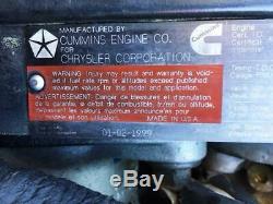 1999 Dodge Ram Cummins ISB-215 Diesel Engine 24 Valve 5.9L CPL 2617 XCEXH0359BAM