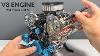 1 3 Scale V8 Engine Model Kit Full Metal Construction