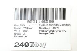2020 2023 Tesla Model Y 3d5 Rear Engine Motor Assembly Oem 112099000j