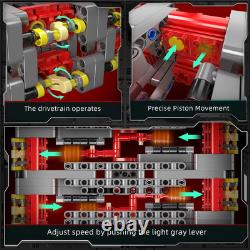 2375 Pcs Visible Flat-Six Internal Combustion Ohc Engine Motor Working Model Kit