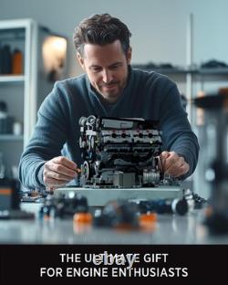 2725 Pcs Visible V8 Internal Combustion Ohc Engine Manual Working Model DIY Kit