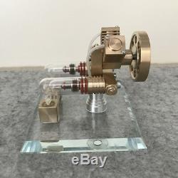 2-Cylinder DIY Stirling Engine Model Toy Mini Hot Air Engine Generator Motor Toy