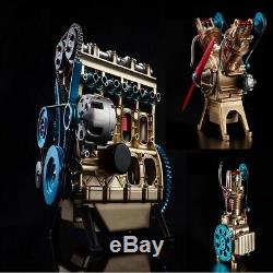 4 \ 2 \ 1 Cylinder Gasoline Engine Model Full Metal Mini motor Car Assembled