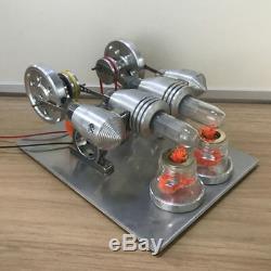 4 Cylinder Hot Air Stirling Engine Model Toy Micro V4 Engine Generator Motor Toy