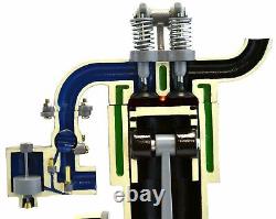 4 Stroke Gasoline Hand Crank Engine Model, Actuating Movable Parts, 13.75 Tall