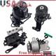 4x Engine Motor & Trans Mount Kit For Toyota Camry 2018-2024 2.5l L4 3.5l V6 Gas