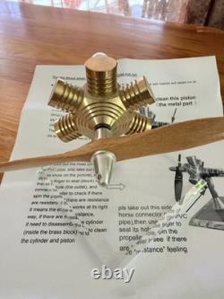 5-Cylinder Radial Stirling Engine Model Hot Air Motor with Propeller & Glass