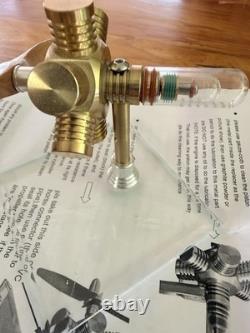 5-Cylinder Radial Stirling Engine Model Hot Air Motor with Propeller & Glass