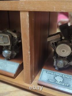 6 Harley Davidson Authentic Replica Pewter Motor Engine Models And Case READ