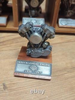 6 Harley Davidson Authentic Replica Pewter Motor Engine Models And Case READ