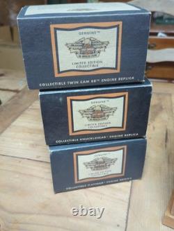 6 Harley Davidson Authentic Replica Pewter Motor Engine Models And Case READ
