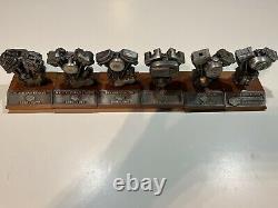 6 Harley Davidson collectable Authentic replica pewter motor engine models