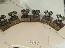 6 Harley-Davidson collectable Authentic replica pewter motor engine models