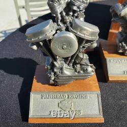 6 Harley Davidson collectable Authentic replica pewter motor engine models