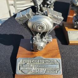 6 Harley Davidson collectable Authentic replica pewter motor engine models