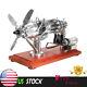 8 Cylinder Hot Air Stirling Engine Motor Model Creative Aircraft Propeller Toy