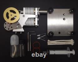 All-metal simulated dynamic hot air Stirling engine motor model