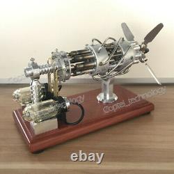 Amazing Cool Hot Air Stirling Engine Model Toy DIY 8-Cylinder Generator Motor