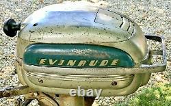 Antique 1950's Evinrude Sportsman Model 4425 Outboard Motor Vintage Engine Tank