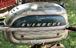 Antique 1950's Evinrude Sportsman Model 4425 Outboard Motor Vintage Engine Tank