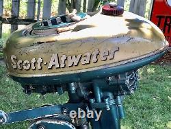 Antique 1950's Scott Atwater 3.6 hp Outboard Boat Motor Model 300 Vintage Engine