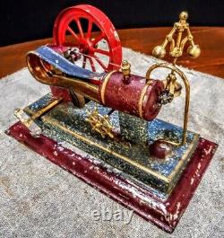 Antique Vintage Early Old Toy Steam Gas Engine wind up model hit miss tin motor