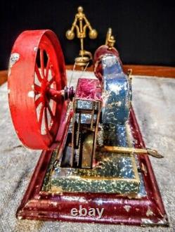 Antique Vintage Early Old Toy Steam Gas Engine wind up model hit miss tin motor