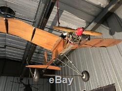 Antique Vintage Model Airplane RC Motor Wood Spark Engine Gas 7 Foot Wingspan