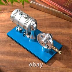 Blue All-metal Steam Engine Motor Model Education Physics Toy Stirling Steamer