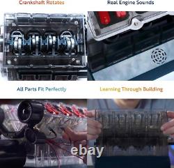 Build Your Own Working Mini V8 Engine Model Kit 270 Parts for STEM Learning
